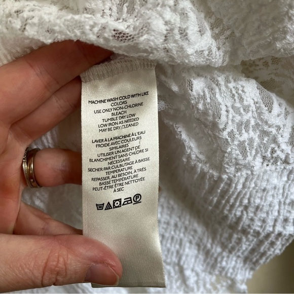 FREE PEOPLE Snowfall Lace Patchwork Ruffle Tunic Top - Picture 8 of 10